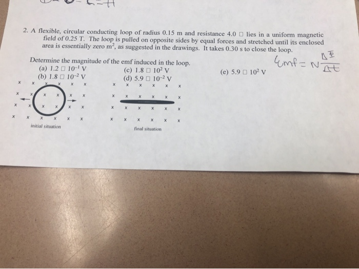 Solved 2 A Flexible Circular Conducting Loop Of Radius 8852