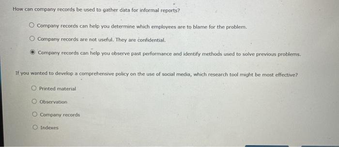 Solved How Can Company Records Be Used To Gather Data For Chegg