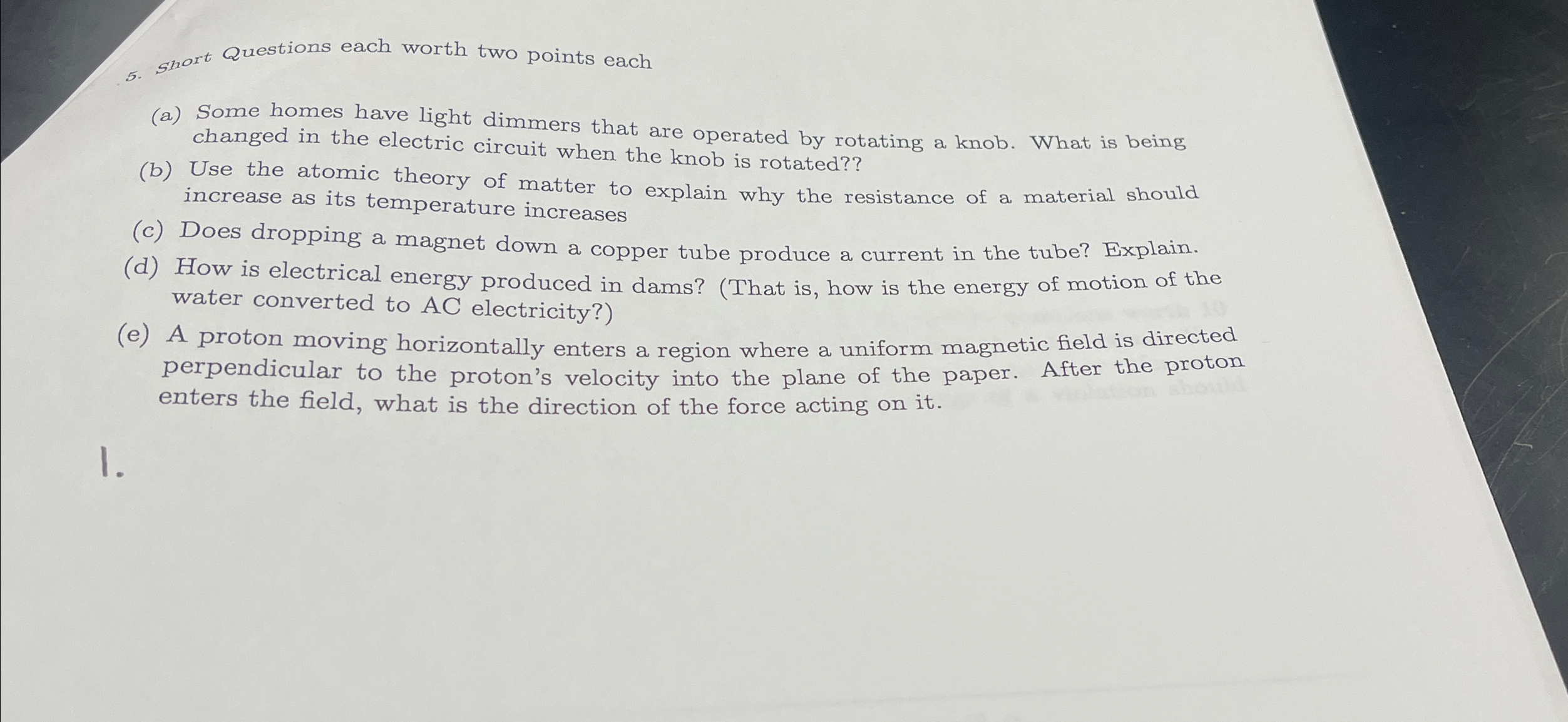 Solved Short Questions each worth two points each(a) ﻿Some | Chegg.com