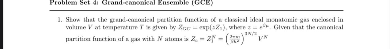 Solved Show that the grand-canonical partition function of a | Chegg.com