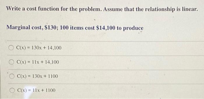 Solved Write a cost function for the problem. Assume that | Chegg.com