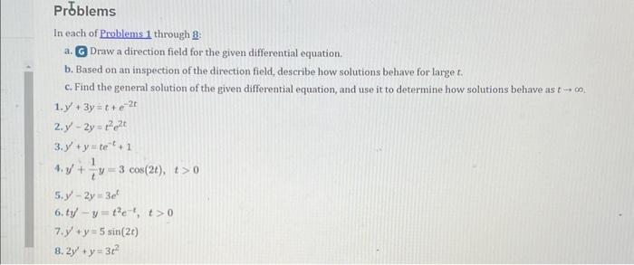 In each of Problems 1 through 8 : a. G Draw a | Chegg.com