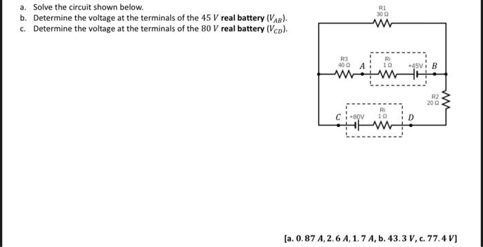 Solved A. Solve The Circuit Shown Below. B. Determine The | Chegg.com