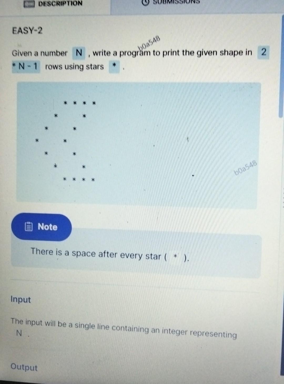 Solved Given a number write a program to print the given | Chegg.com