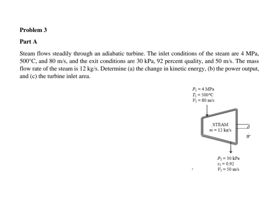 Solved Steam flows steadily through an adiabatic turbine.