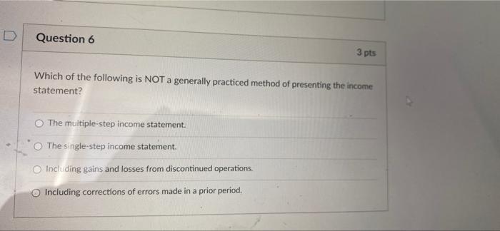 Solved Question 6 3 pts Which of the following is NOT a | Chegg.com