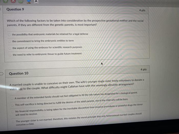 Solved Question 9 4 pts Which of the following factors to be | Chegg.com