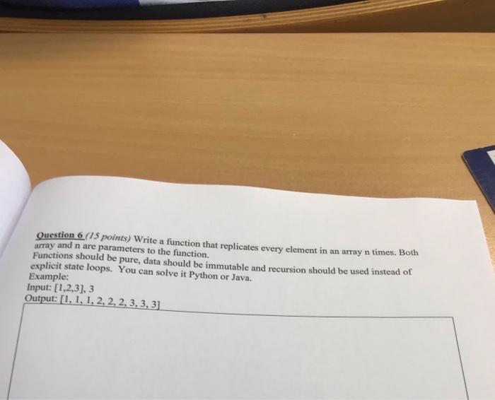 Solved Question 6 (15 points) Write a function that | Chegg.com