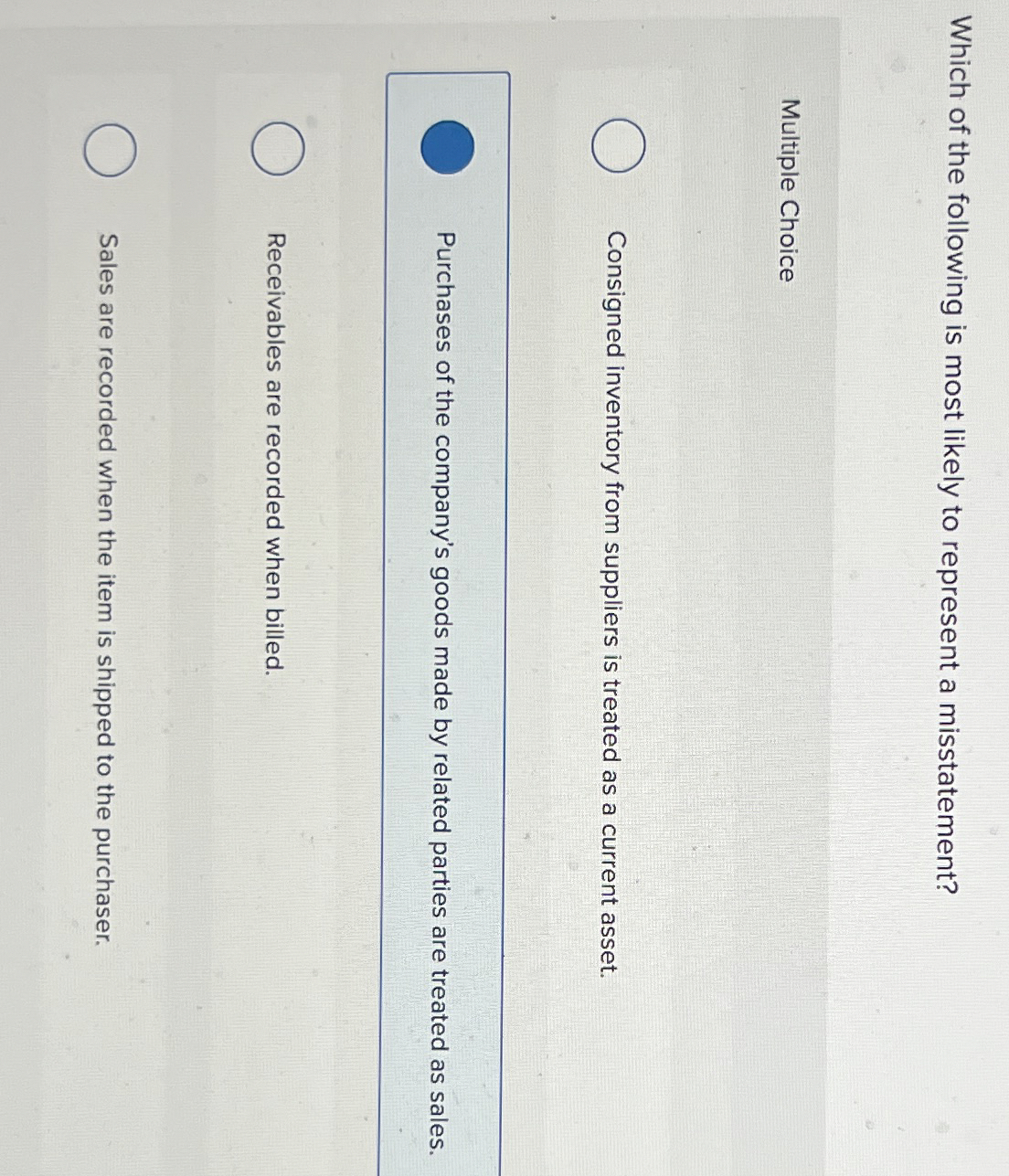 Solved Which of the following is most likely to represent a | Chegg.com