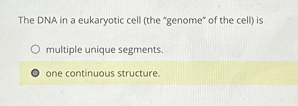Solved The DNA in a eukaryotic cell (the "genome" of the | Chegg.com