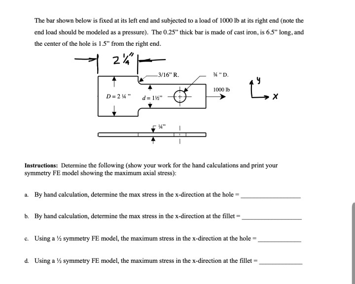 Solved The bar shown below is fixed at its left end and | Chegg.com