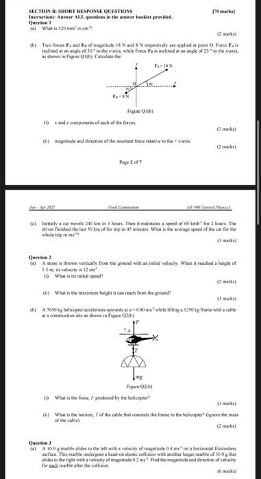 Solved SECTION B SHORT RESPONSE QUESTIONS 170 market | Chegg.com