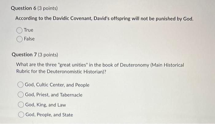 According to the Davidic Covenant, David's offspring | Chegg.com