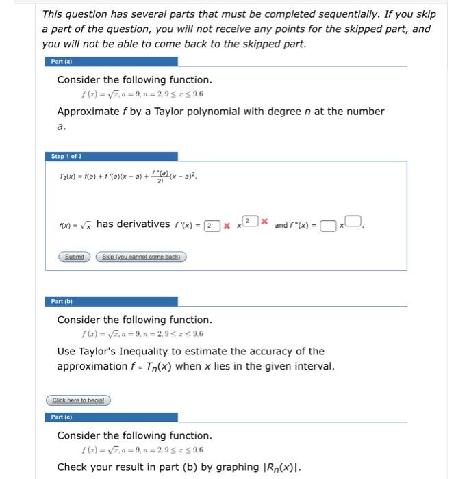 Solved This question has several parts that must be | Chegg.com