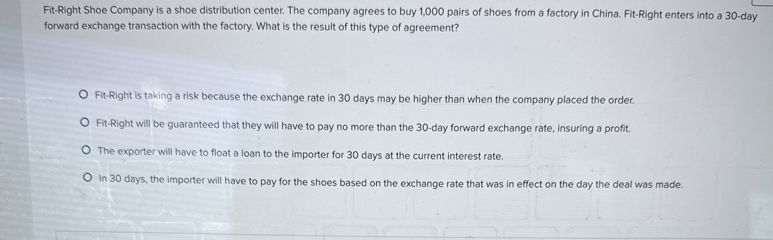 Solved FitRight Shoe Company is a shoe distribution center.