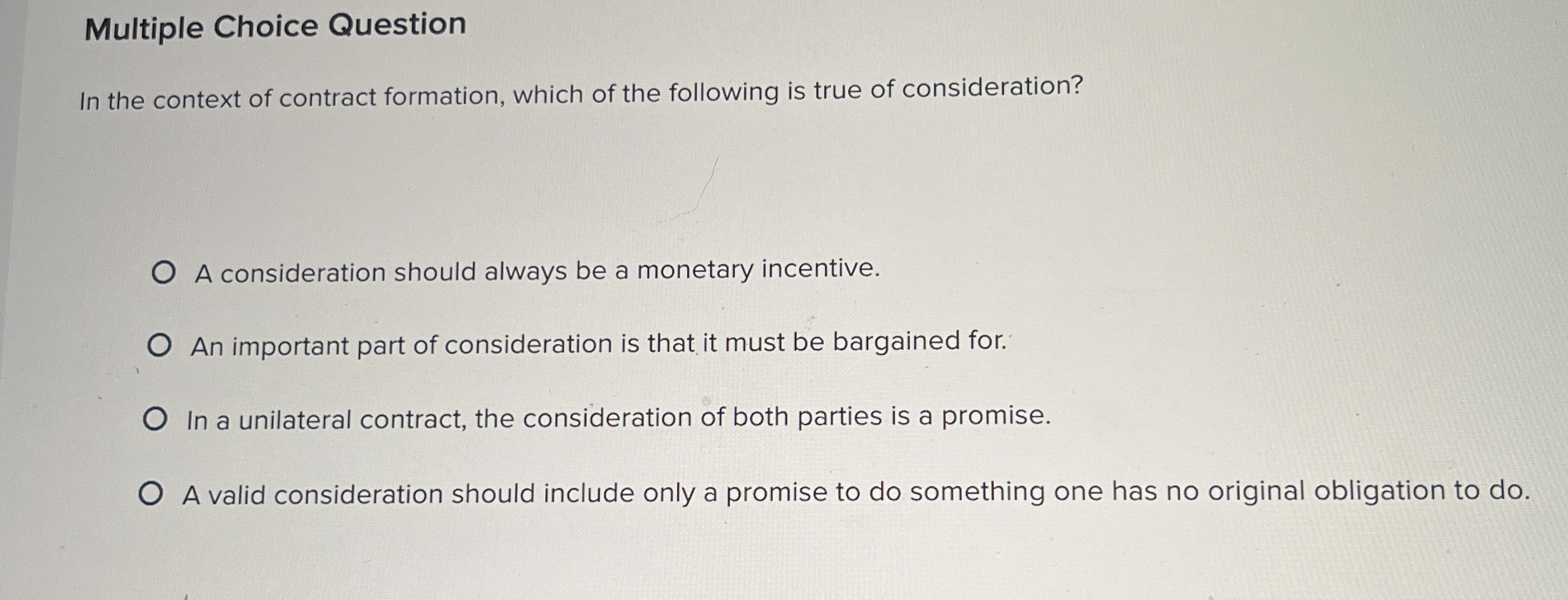 Solved Multiple Choice QuestionIn the context of contract | Chegg.com
