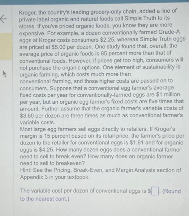 Solved Kroger, the country's leading groceryonly chain,