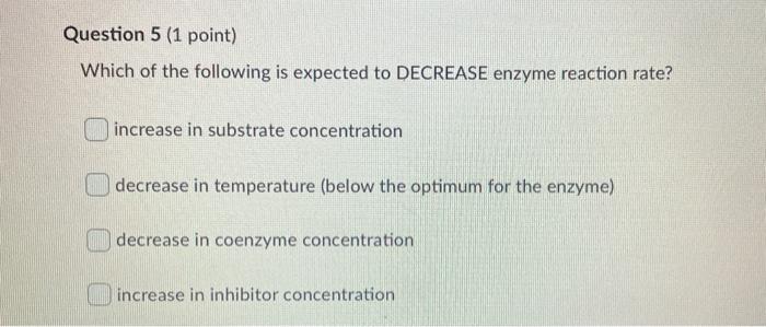 rate of reaction concentration of enzyme and coenzyme