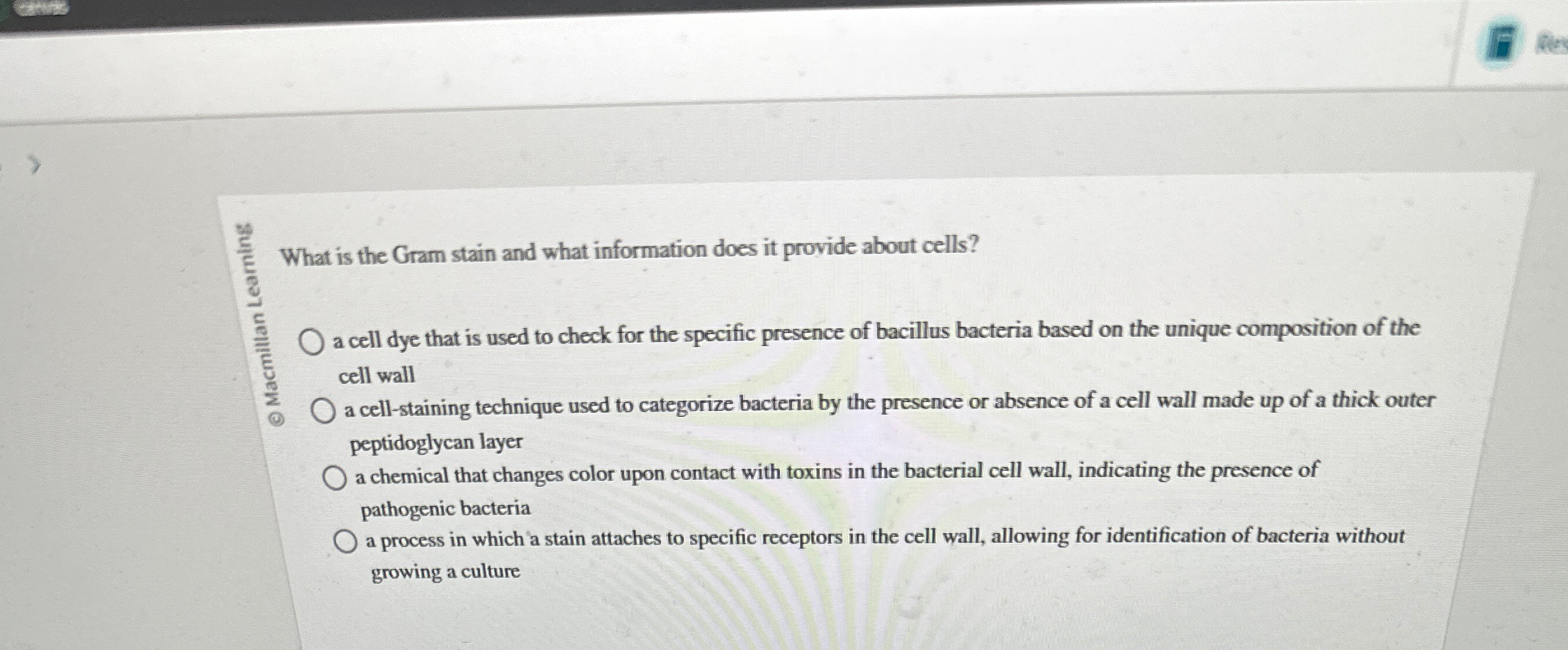 Solved 解 ﻿What is the Gram stain and what information does | Chegg.com