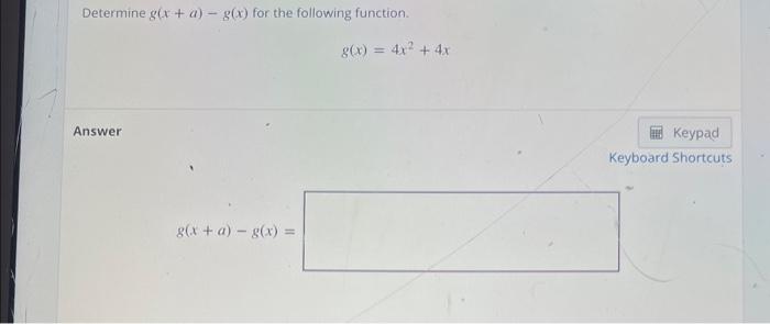 Solved Determine G X A −g X For The Following Function