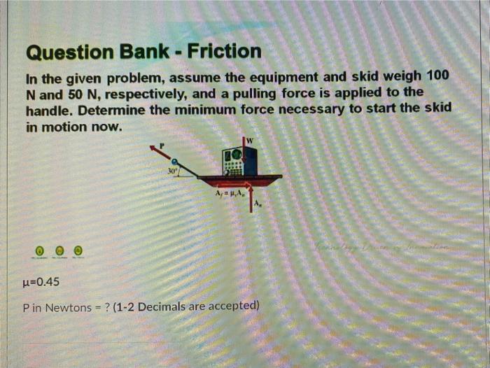 Solved Question Bank - Friction In the given problem, assume | Chegg.com
