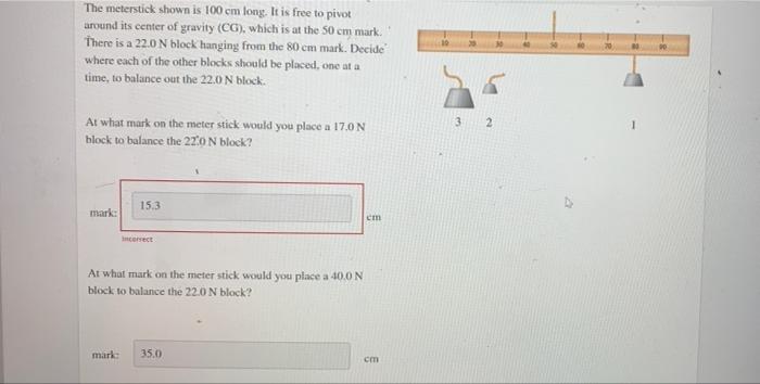 solved-the-meterstick-shown-is-100-cm-long-it-is-free-to-chegg