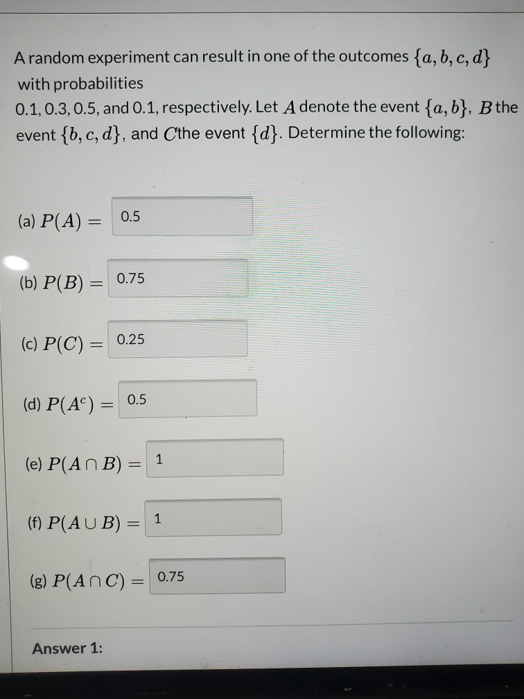 Solved A Random Experiment Can Result In One Of The Outcomes | Chegg.com