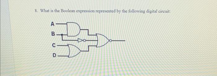 Solved 8. What is the Boolean expression represented by the | Chegg.com