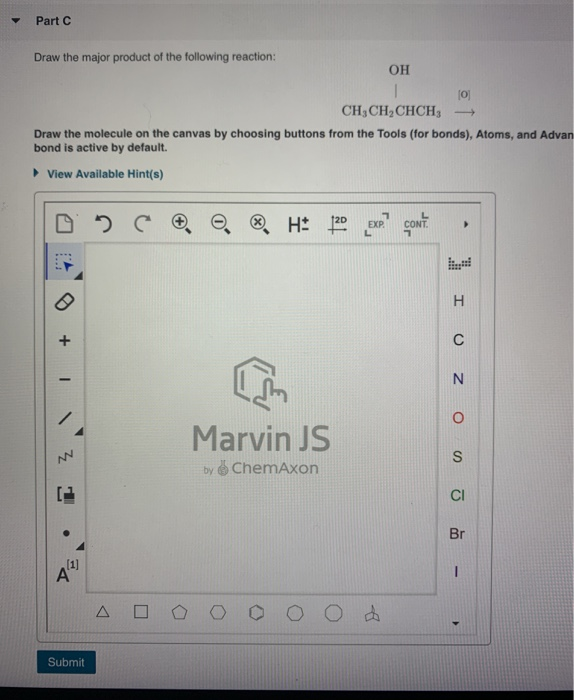 Solved Part C Draw the major product of the following | Chegg.com