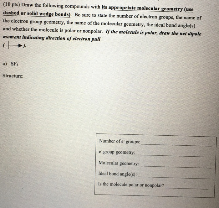 Solved (10 pts) Draw the following compounds with its | Chegg.com