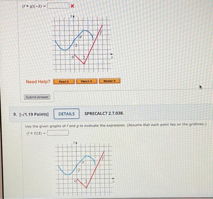 Solved (fog)(-2) - X YA 19 12 Need Help? Read It Watch It | Chegg.com