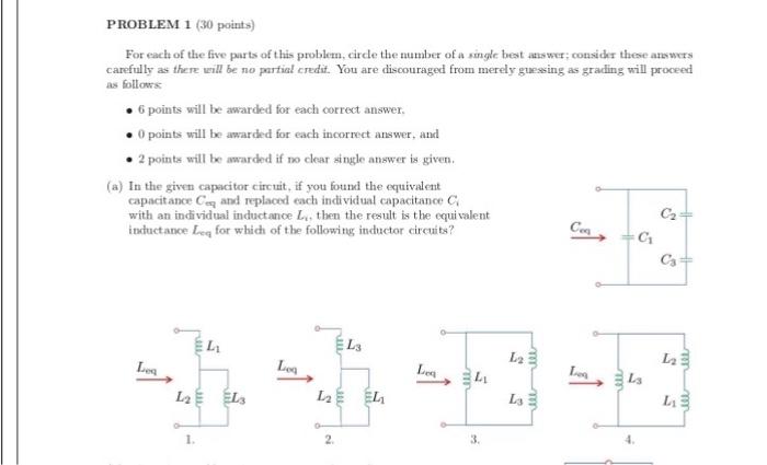 Solved PROBLEM 1 (30 points) For each of the five parts of | Chegg.com