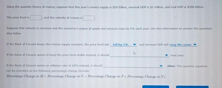 Solved Using the quantity theory of money, suppose that thes | Chegg.com