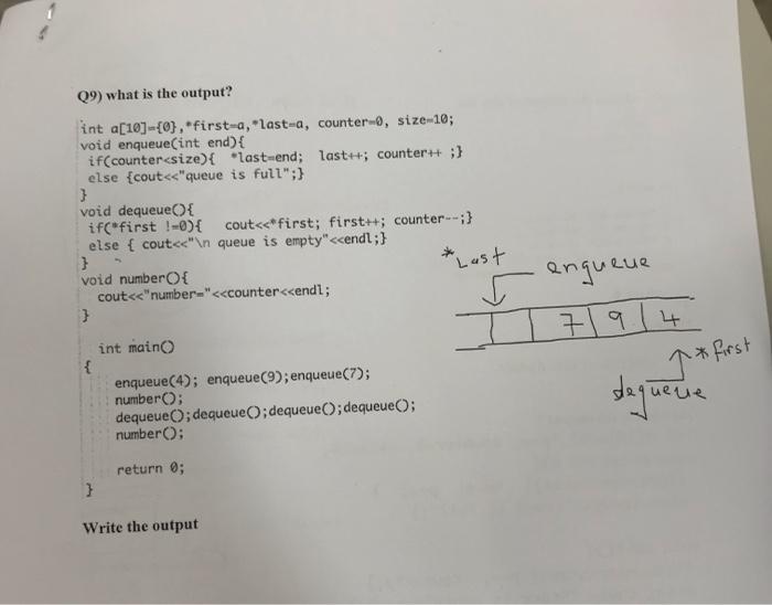 Solved Q9) what is the output? Write the output | Chegg.com