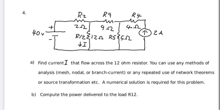 Solved a) Find current I that flow across the 12 ohm | Chegg.com