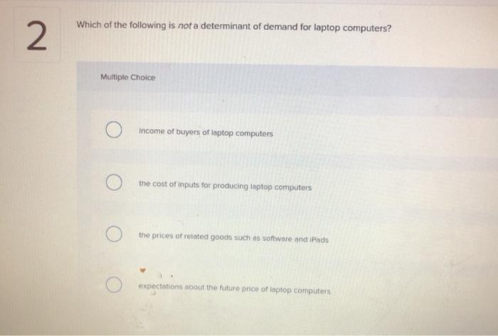 Solved Which of the following is not a determinant of demand | Chegg.com