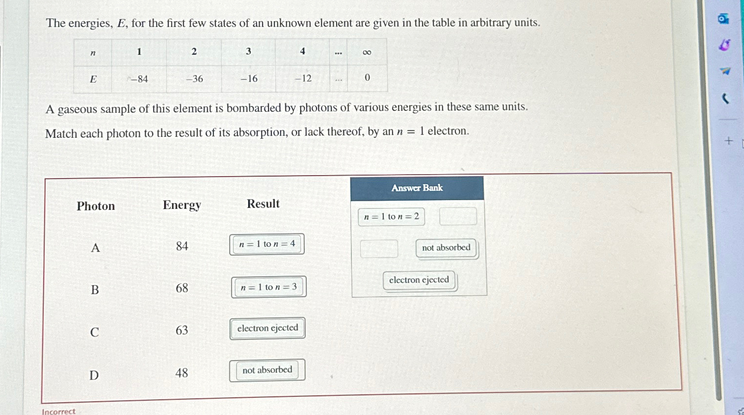 Solved The energies, E, ﻿for the first few states of an | Chegg.com