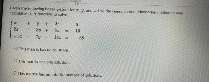 Solved For the given system of equations 21 13 0 202 + 922 + | Chegg.com