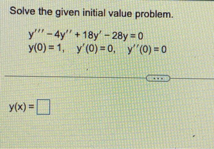 Solved Solve the given initial value problem. | Chegg.com