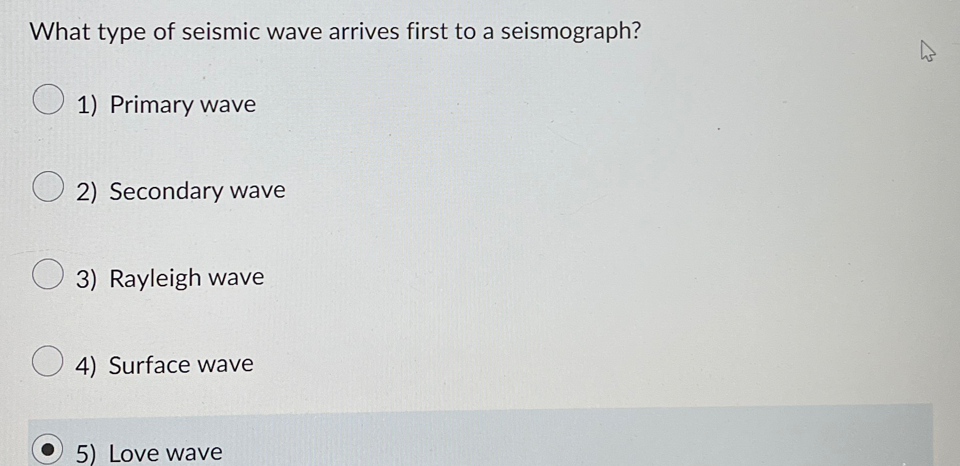 Solved What type of seismic wave arrives first to a | Chegg.com