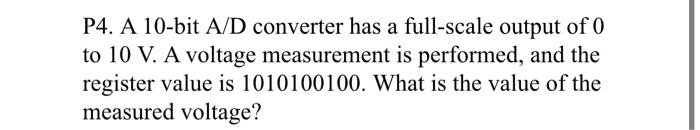 Solved P3. A successive approximation A/D converter has a | Chegg.com