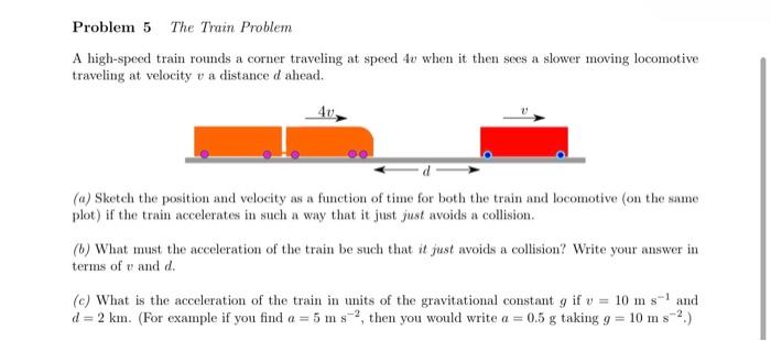 Solved Problem 5 The Train Problem A high-speed train rounds | Chegg.com