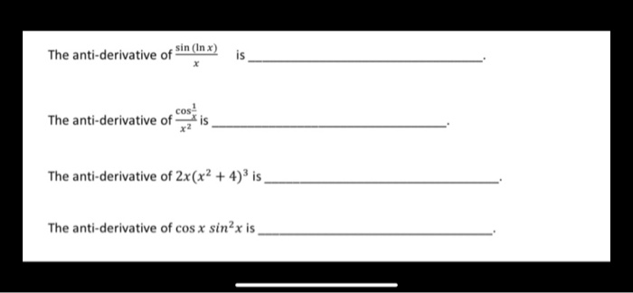 anti derivative of cos 3x