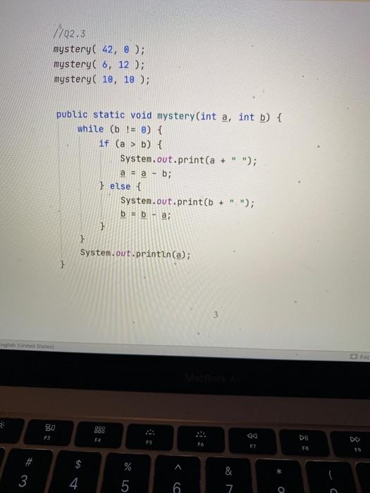 Solved QUESTION 2: READING CODE {five parts, 5 points cach, | Chegg.com