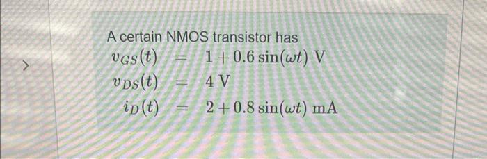Solved A certain NMOS transistor has | Chegg.com
