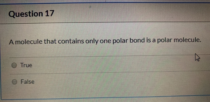 water is an example of a polar molecule true or false