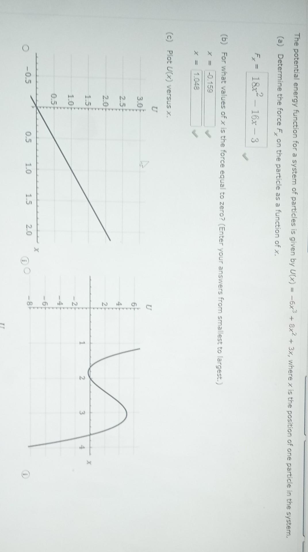 Solved --- The potential energy function for a system of | Chegg.com
