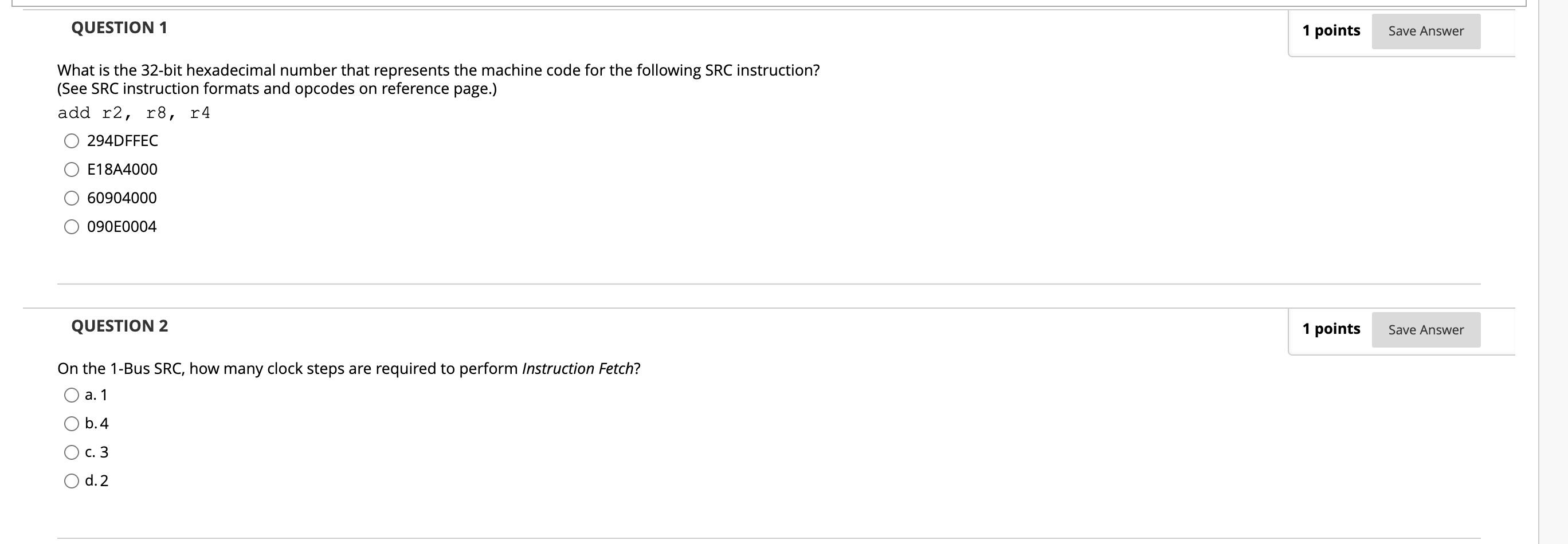 Solved QUESTION 1 ﻿What is the 32-bit hexadecimal number | Chegg.com