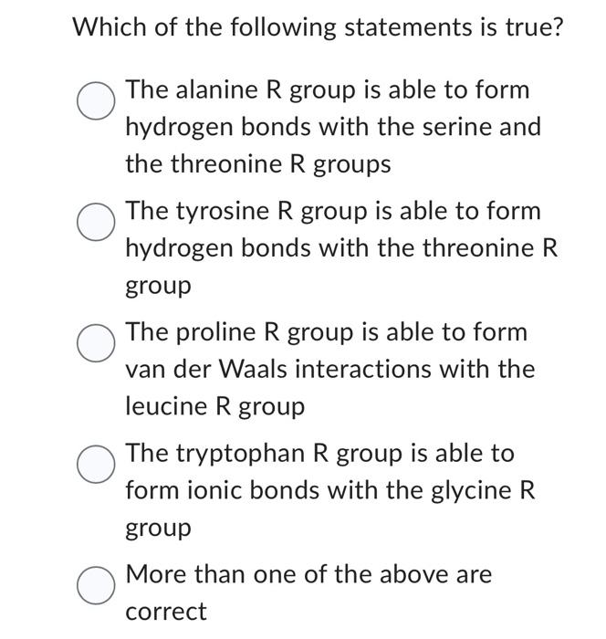 Solved Which of the following statements is true? The | Chegg.com
