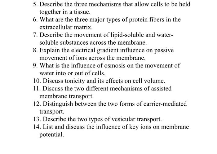 Solved 5. Describe the three mechanisms that allow cells to | Chegg.com